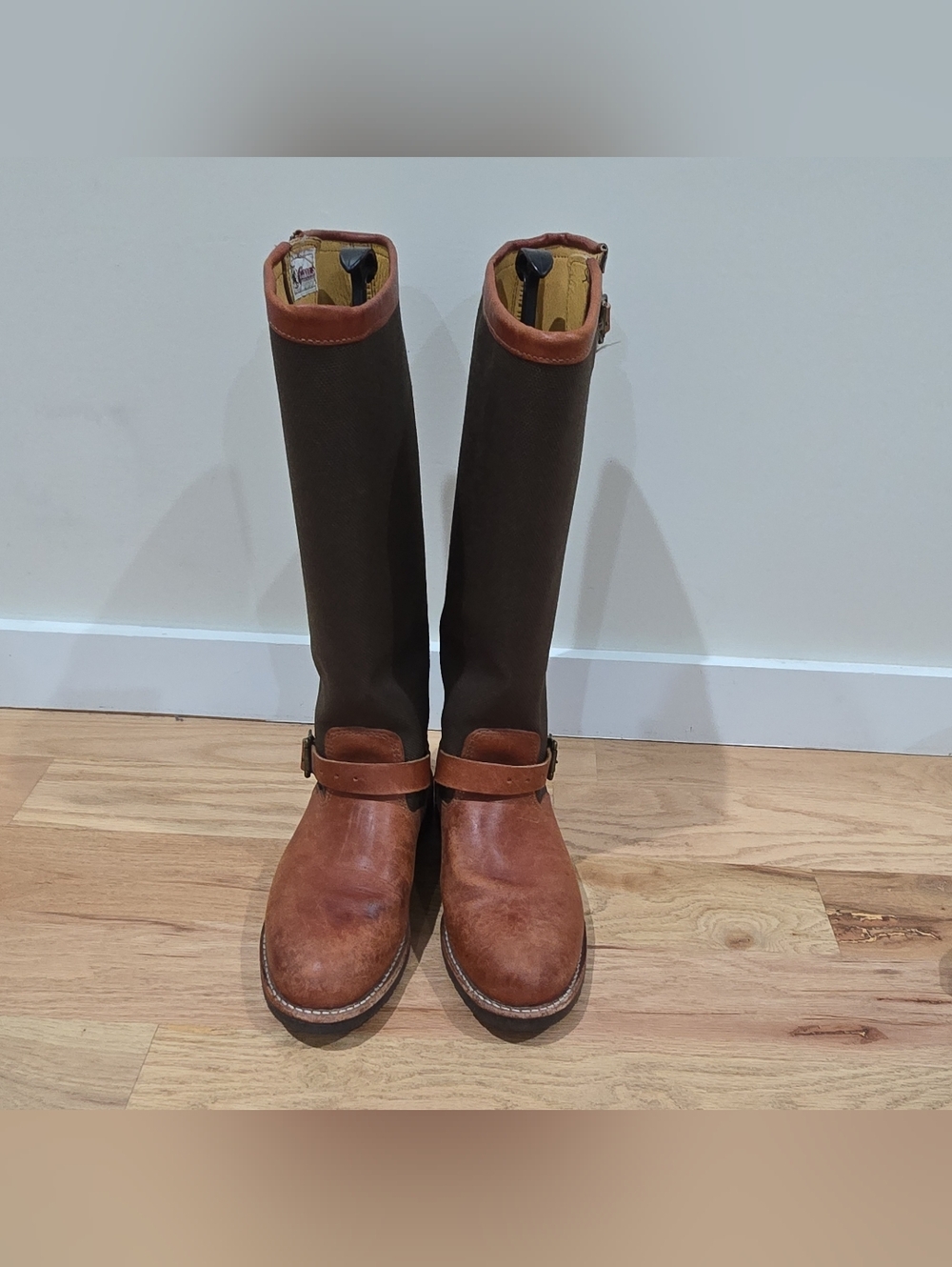 Vintage Chippewa Brown Leather Snake Proof Hunting Boots Outdoors MEN'S 10 1/2D